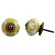 Lime White Heart Ceramic Drawer Knob